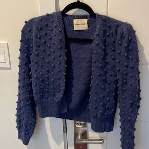 Misha & Puff cropped sweater with puff sleeves